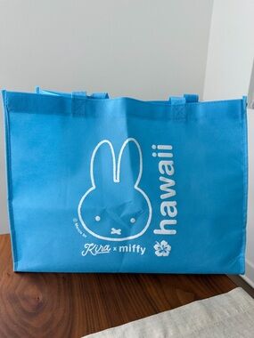 miffy blue tote bag Hawaii Kira collab with White Print